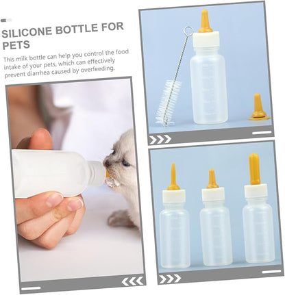 balacoo 3pcs Silicone Pet Bottle Kit Kitten Milk Bottle for Cats Dogs Small Nursing