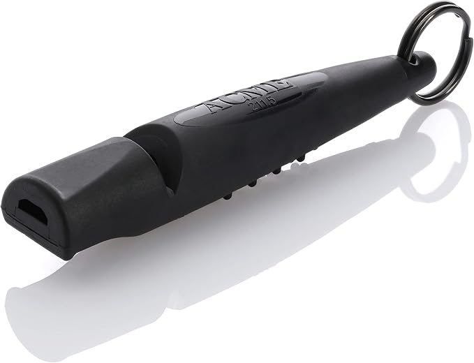 ACME Alpha 210.5 Professional Dog Training Whistle with Enhanced Ergonomic Grip. BPA-Free Plastic. 110 dBA. Standardized Frequency for Smaller Dogs. Weatherproof. Made in the UK (Black)