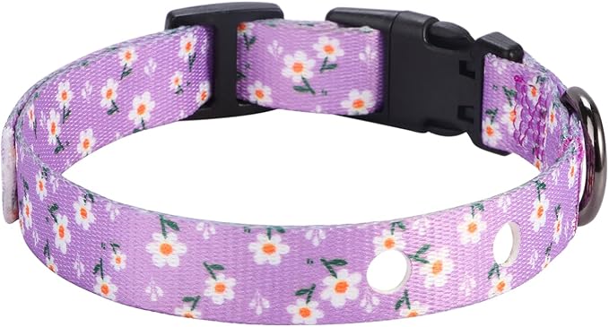 Rhea Rose 3/4 Inch Replacement Collar Strap Shock Collar with 2 Holes, Compatible with Nearly All Brands and Models of Underground Electric Dog Fences and Training Collars, Lavender Flowers