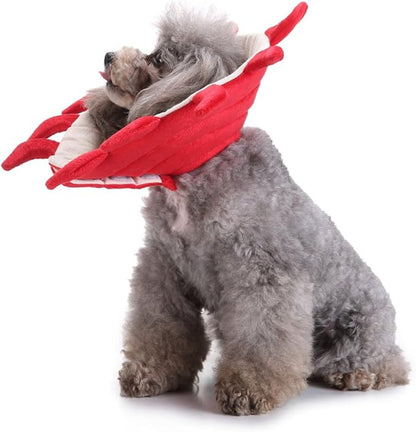Pet Recovery Collar,Dog Protective E-Collar Soft Dog Cone Breathable Secure Lovely Collar for Puppy Small Medium Dogs (M-Neck: 35-38cm, Crab)