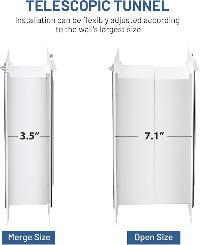 Dog Door for Wall - Steel Frame, Telescoping Tunnel & Double Food-Grade Silicone Flaps Pet Door, Large Dog Door with Secure Lock (Pets Up to 100 lbs) - Large