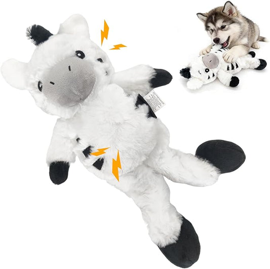 Black and White Zebra Plush Squeaky Dog Toy with Bungee Leg Puppy Teething Chew Toy Cute Soft Indoor Outdoor Interactive Stuffed Animal Dog Toy for Small Medium Large Dogs Toy Gift 35cm/13.78in