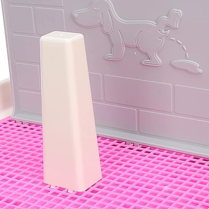 TITA-DONG Puppy Training Toilet Tray, Cat Potty Fence, Dog Scheduled Urination Pad Holder for Small and Medium Dogs (Pink)