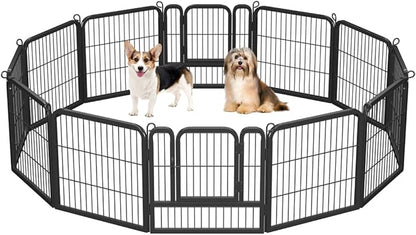 Yaheetech Dog Playpen Outdoor, 24 inch 24 Panels Dog Pen Indoor Heavy Duty Puppy Exercise Pen Metal Pet Fence for RV Camping/Yard/Garden