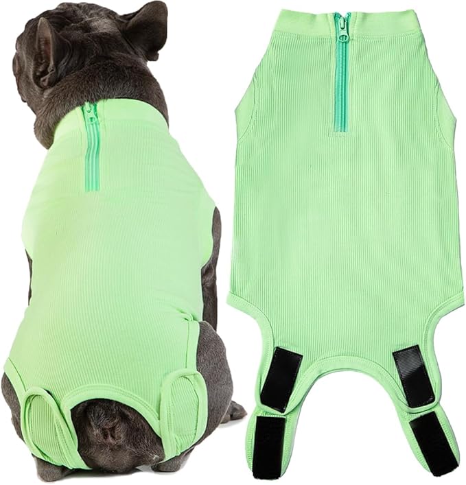 Recovery Suit for Dogs,Dog Cone Alternative Zipper Surgery Suit Female Spay,Soft Dog Surgery Suit for Anti Licking,Breathable Surgical Suit for Dogs Female Spay