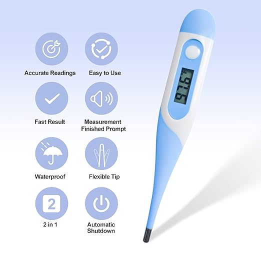 CONTEC Pet Thermometer Dog Thermometer Dual Scale Waterproof Veterinary Thermometer with a Flexible Tip Suitable for Cats/Dogs/Horse/Veterinarian