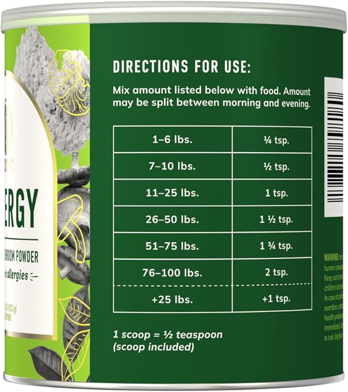 Fido's Herbal Allergy And Itch Relief For Dogs - No Fillers & Binders - 3.61oz Sensitive Stomach Dog Immune and Allergy Supplement - Best Itchy Skin Relief For Dogs from Pollen, Grass & Food Allergies