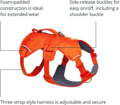 Ruffwear, Web Master, Multi-Use Support Dog Harness, Hiking and Trail Running, Service and Working, Everyday Wear, Blaze Orange, Small