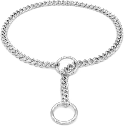 Herm Sprenger - Chrome Plated Steel Dog Training Collar - Narrow Round Links Slip Dog Chain - for Small Medium Large Dogs - Professional Training Collar - Made in Germany (18 inches (45 cm))