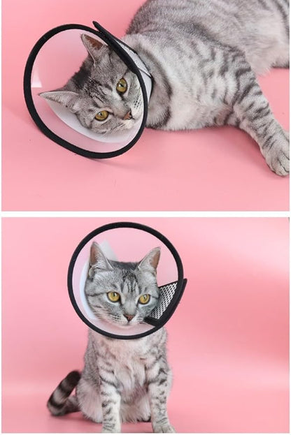 Dog Cone Collar Adjustable After Surgery–Soft, Comfortable Recovery E-Collar with Hook & Loop Closure, Protective Elizabethan Collar for Small, Medium & Large Dogs(Clear, XS (Neck 8.5"-10"))
