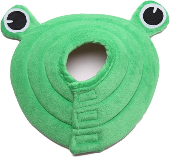 Soft Dog Cone for Small Dogs Flower Dog Cone Collar Adjustable Surgery Recovery Collar for Dogs Frog, Cow, Elephant Pet Cones foe Dogs (Frog, M)