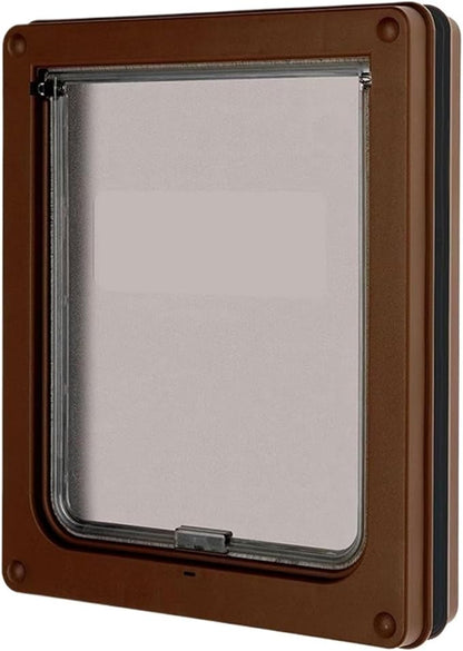 pet Door, Strong Lockable Dog Door with Privacy Protection Flap Gate Pet for Big Small Dogs Safety Doors Easy to Install(Black,Small)
