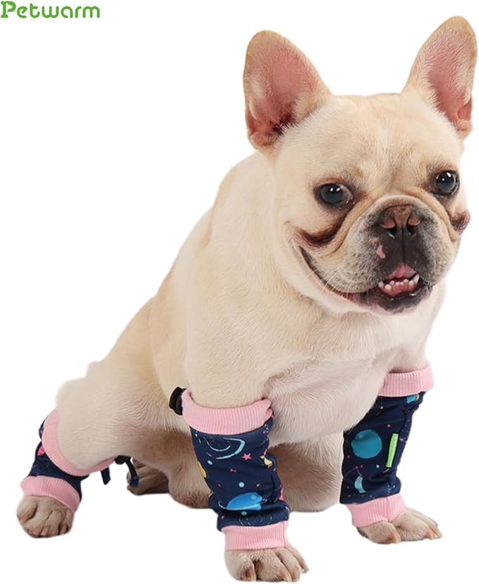 PetWarm Dog Recovery Sleeve 4pcs Set, Dog Leg Sleeve, Ideal for Comfort and Support During Pet Recovery, Suitable for Active or Support Recoverying Pet Use, Pink, L