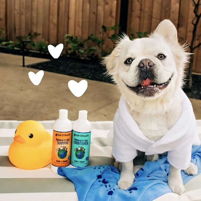 earthbath, Oatmeal & Aloe Conditioner - Dog Conditioner for Allergies & Itching, Dry Skin, Dog Wash That Helps Detangle & Relieve Itching, Made in USA, Cruelty Free Pet Conditioners - 16 Oz (1 Pack)