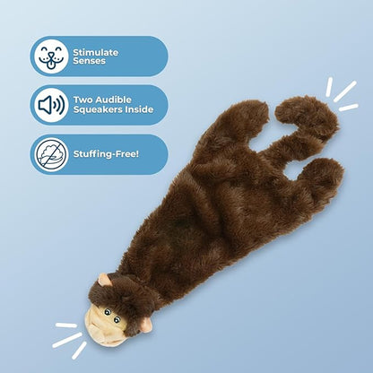 Best Pet Supplies Squeaky Dog Toys with Soft Durable Fabric for Small, Medium and Large Pets Interactive Toy for Indoor Play, Supports Active Biting and Play - Cow, Monkey, Small