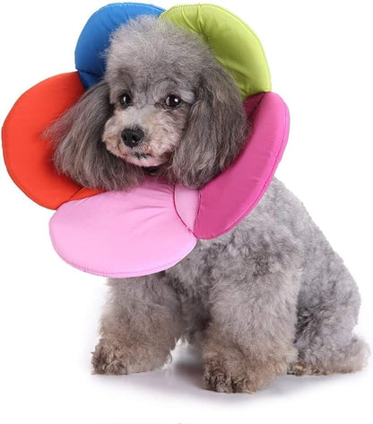 Dogs Cats Medical Grooming Pet E-Collar Recovery Remedy Protective Dog Lick Caught Soft Sponge Adjustable Postoperative Kit for Small and Medium Dog (Multicolor, S (neck's Girth 8.6" to 9.4"))