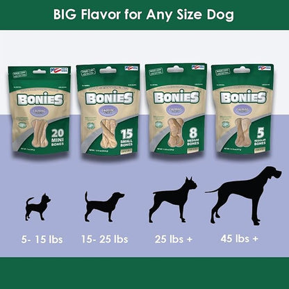 Bonies Natural Calming Formula Dog Treats - Contains Chamomile & Lavender, Help Anxiety, Excessive Barking & Trembling, Chicken Flavor, Mini, 20 Bones