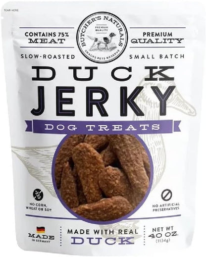 Butcher's Naturals Dog Treat Real Duck Slow Roasted Small Batch Contains 75% Meat No Corn No Soy (40 OZ)