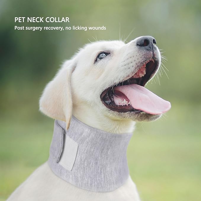 Haofy Dog Neck Support Collar Adjustable Prevent Licking Protective Pet Cervical Collar Neck Brace for Cats Post Surgery (M)