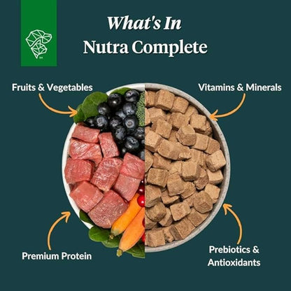 ULTIMATE PET NUTRITION Nutra Complete Bone Broth Infusions, 100% Freeze Dried Raw Veterinarian Formulated Dog Food with Antioxidants Prebiotics and Amino Acids (1 Pound, Bone Broth Duck)