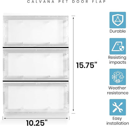 Calvana 3-Panel Airseal Pet Door Replacement Flap, Compatible with Ideal Pet Products 10.25"x15.75" Extra Large Dog Door, Easy Installation