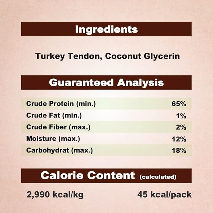 A Freschi srl Turkey Tendons for Dogs, Long-Lasting, Hypoallergenic Rawhide Alternative, Human Grade, Healthy Puppy Chews, Natural Dog Treats for Small Dogs, Bone (S), 4 Count Pack