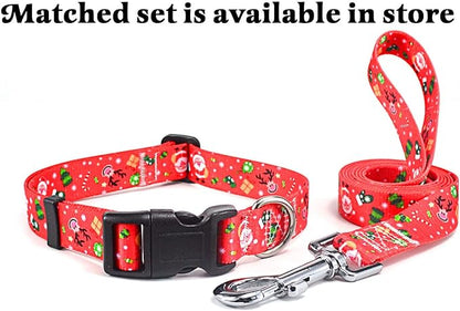 Mihqy Christmas Dog Collar - Premium Adjustable Dog Collar for Small Medium Large Dogs (Christmas,L)