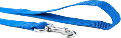 Nylon Dog Training Leash, Traction Rope, 4Ft /5 Foot /6 Feet Long, 5/8 inch 3/4 Inch 1 Inch Wide, for Small and Medium Dogs (1'' x 12 FT, Blue)