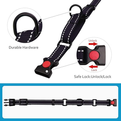 Martingale Dog Collar and Leash Set Martingale Collars for Dogs Reflective Martingale Collar for Small Medium Large Dogs(Black&L)