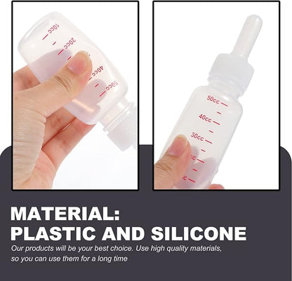 3pcs Pet Bottle Plastic Bottle Plastic Feeding Kitten Accessory Small Feeding Portable Nurser Milk Rabbit Supply