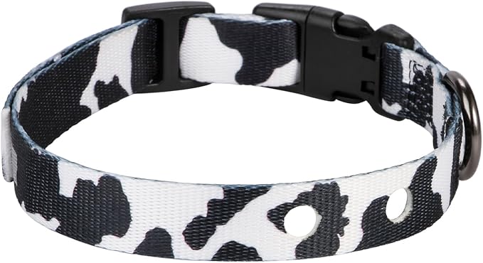 Rhea Rose 3/4 Inch Replacement Collar Strap Shock Collar with 2 Holes, Compatible with Nearly All Brands and Models of Underground Electric Dog Fences and Training Collars, Cow Print Pattern