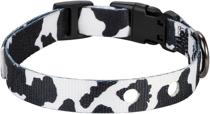 Rhea Rose 1 Inch Replacement Collar Strap Shock Collar with 2 Holes, Compatible with Nearly All Brands and Models of Underground Electric Dog Fences and Training Collars, Cow Print Pattern
