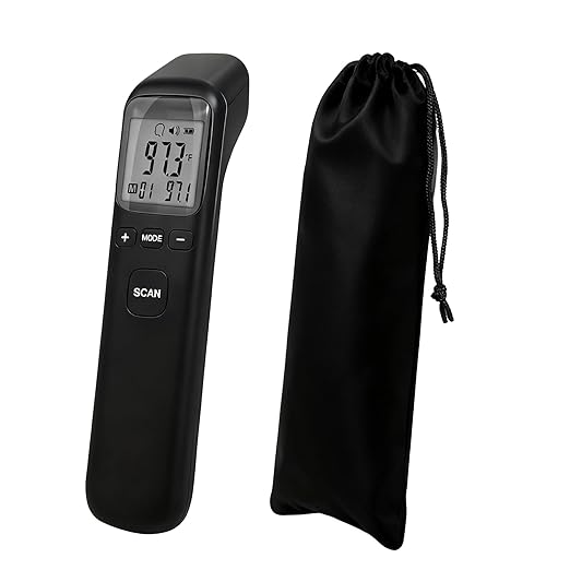 No Touch Thermometer for Adults, Medical Grade 3-1 Kids Accurate Digital Thermometers Black with Fever Alarm and Infrared Fast Reading Thermometer