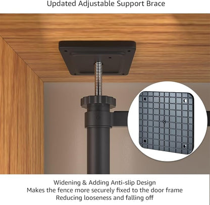 unipaws 86" High Extra Tall Cat Gate, Auto Closing and No Drilling Safety Gate for Doorway Hallway Stairs, Cat Dog Proof, Fit for 35"-51" Wide Opening, Indoor Use, Black