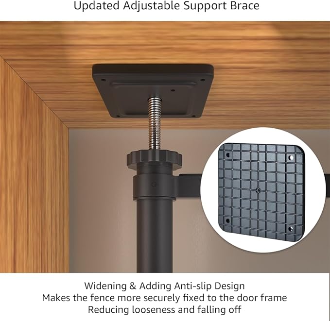 unipaws 75" High Extra Tall Cat Gate, Auto Closing and No Drilling Safety Gate for Doorway Hallway Stairs, Cat Dog Proof, Fit for 35"-51" Wide Opening, Indoor Use, Black