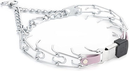 Herm Sprenger Chrome Plated Steel Dog Collar with Quick Release ClicLock Buckle and Biothane Insert Training Collar for Dogs Made in Germany (Pastel Purple, 23in x 3.2mm(Neck Size up to19-20in))
