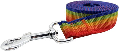 Nylon Dog Training Leash, Traction Rope, 4Ft /5 Foot /6 Feet Long, 5/8 inch 3/4 Inch 1 Inch Wide, for Small and Medium Dogs (5/8'' x 4 FT, Rainbow)