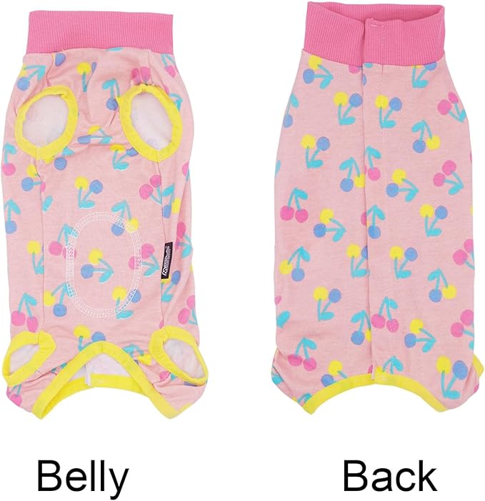 2 Packs Pet Dog Recovery Onesie Suit for Dogs Cats After Surgery,Dog Abdominal Wounds Bandages Cone E-Collar Alternative. (Pink, XS)