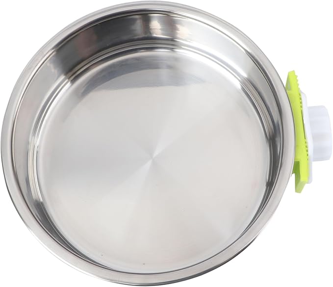 VANZACK Stainless Steel Dog Bowl Pet Feeder Portable Pet Water Dispenser Easy Cleaning Double Layer Bowl Green Pet Supplies