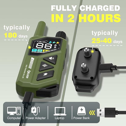 2-in-1 AI Anti-misoperation Smart Dog Bark Collar, Dog Training Collar with 3300FT Remote, IPX7 Waterproof Automatic Anti-Barking Device for 1 Dog with Beep, Vibration, Safe Shock Modes
