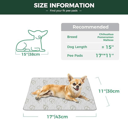 FXW Washable Pee Pads for Dogs, Leak-Proof & Non-Slip, Specifically Designed for 18inch Cages, 11" x 17" Rectangle, Khaki, 2 Packs
