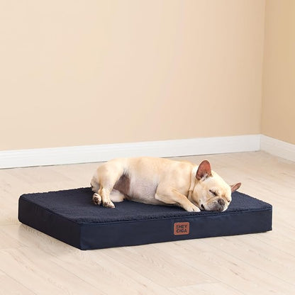 EHEYCIGA Orthopedic Dog Beds for Large Dogs with Removable Washable Cover, Navy, 36x27