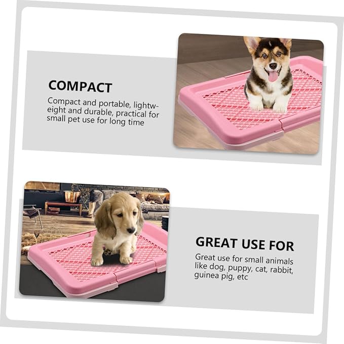 balacoo Training Dog Toilet Tray Small Flat Design for Easy Potty Training Material for Indoor Use Convenient Pet Accessory Macaron Pink
