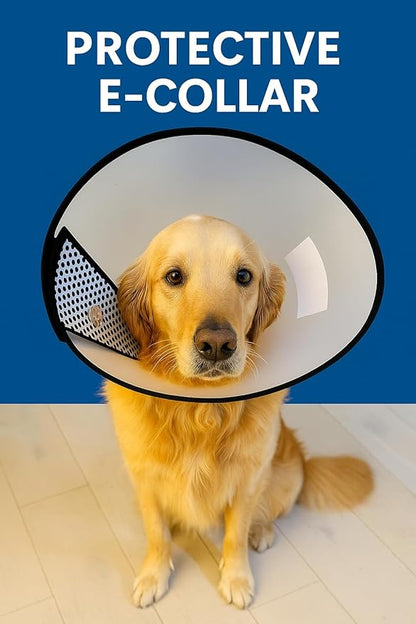 Dog Cone Collar Adjustable After Surgery–Soft, Comfortable Recovery E-Collar with Hook & Loop Closure, Protective Elizabethan Collar for Small, Medium & Large Dogs(Clear, XS (Neck 8.5"-10"))