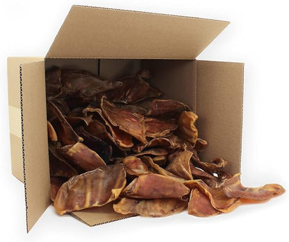 Best Pet Supplies GigaBite Whole Pig Ears for Dogs - All-Natural Slow-Roasted Chews that Clean Teeth and Satisfy Aggressive Chewers - 32 Pack for Large Dogs