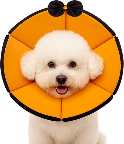 MAXFUT Soft Dog Cone Collar,Foam Cone for Dogs to Stop Licking After Surgery,Non Inflatable Dog Donut Cone (Orange, XS)