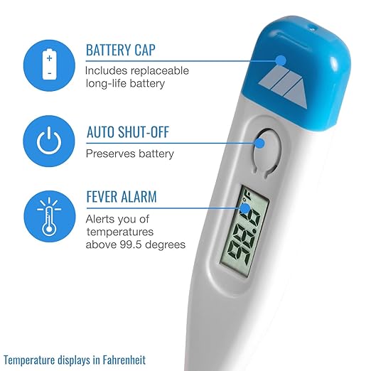 MABIS Digital Thermometer for Adults, Children and Babies, Oral Thermometer, FSA HSA Eligible Thermometer, Underarm Thermometer, Temperature Thermometer, 60 Seconds Readings (Pack of 144)