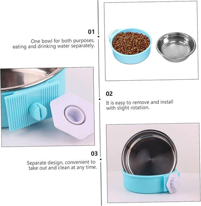 VANZACK Stainless Steel Dog Bowl Double Layer Easy to Pet Feeder Pet Supplies