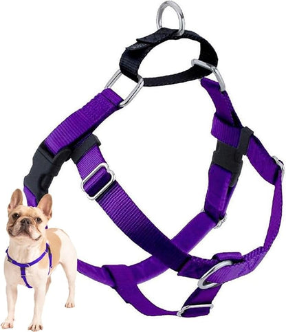 2 Hounds Design Freedom No Pull Dog Harness | Comfortable Control for Easy Walking | Adjustable Dog Harness | Small, Medium & Large Dogs | Made in USA | Solid Colors | 5/8" XS Purple