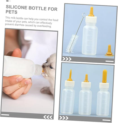 SUPVOX 3pcs Pet Milk Bottle Set Kitten Puppy Feeding Bottles Sturdy Break for Newborn Household Animals